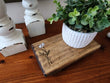 Load image into Gallery viewer, Daisy engraved, plant stand, candle holder, bottle holder, farmhouse decorations, wooden riser, reclaimed wood for furniture