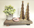 Load image into Gallery viewer, Wooden tray decor, footed wood tray, dark walnut, wood centerpiece, wood footed tray, pedestal display