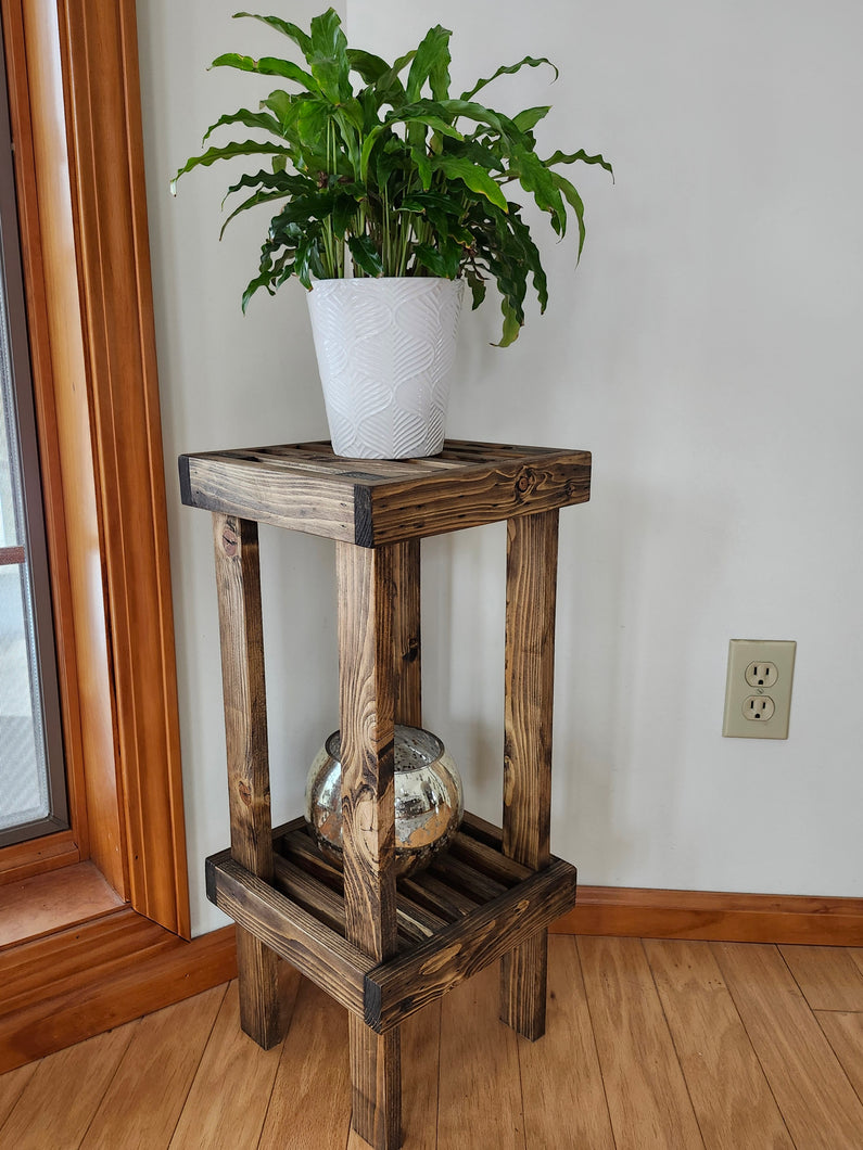 Indoor plant stand, bedside table, accent table, plant decor, display stand for plants, utility table