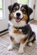 Load image into Gallery viewer, Personalized Wooden Dog Tag with Bubble-Outlined Name
