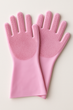 Load image into Gallery viewer, Pink silicone dog bathing gloves with soft bristle palms for grooming, scrubbing, and fast pet washing.
